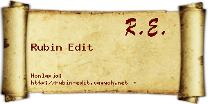 Rubin Edit névjegykártya